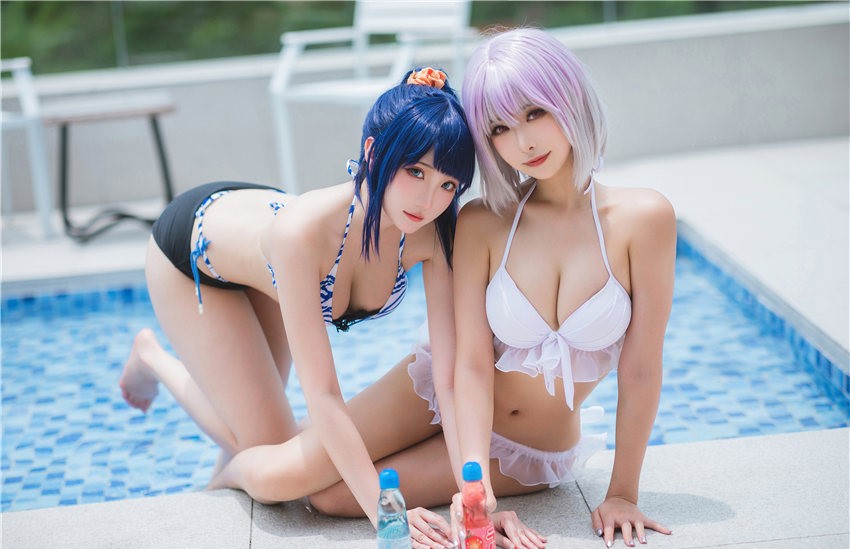 Momoko葵葵&瓜希酱 SSSS.GRIDMAN宝多六花&新条茜 泳装[85P-472MB] 第4张