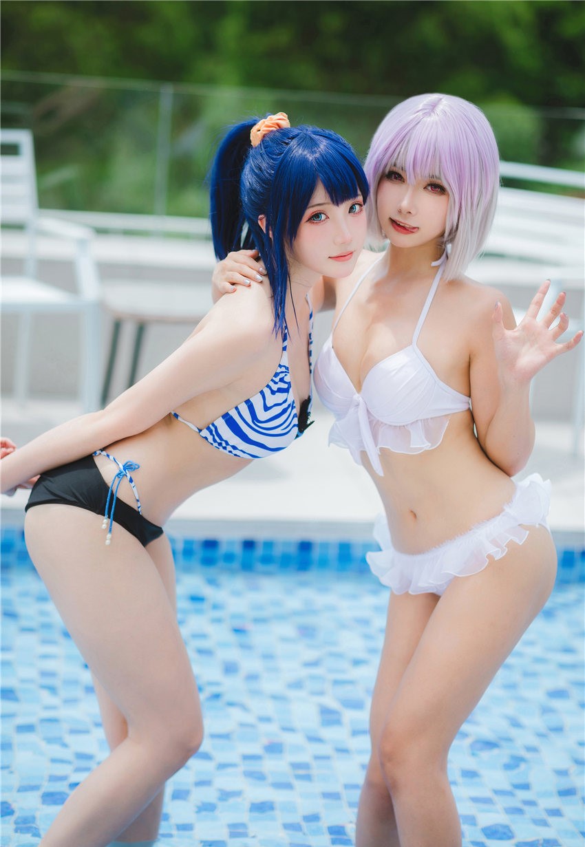 Momoko葵葵&瓜希酱 SSSS.GRIDMAN宝多六花&新条茜 泳装[85P-472MB] 第3张