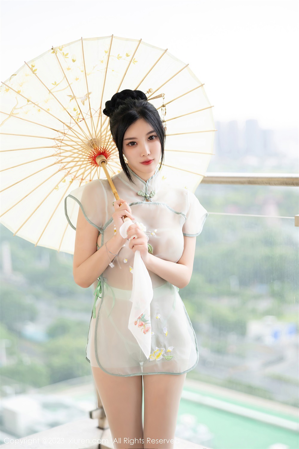 [秀人网] 2023.09.19 No.7410 杨晨晨Yome 淡绿色连衣长裙[83P/662MB] 第1张