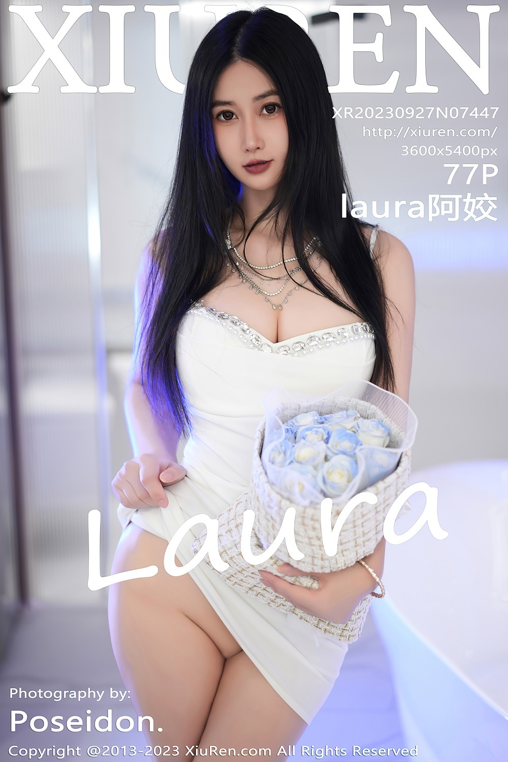 [秀人网] 2023.09.27 No.7447 laura阿姣白色吊带短裙[78P/659MB] 第1张
