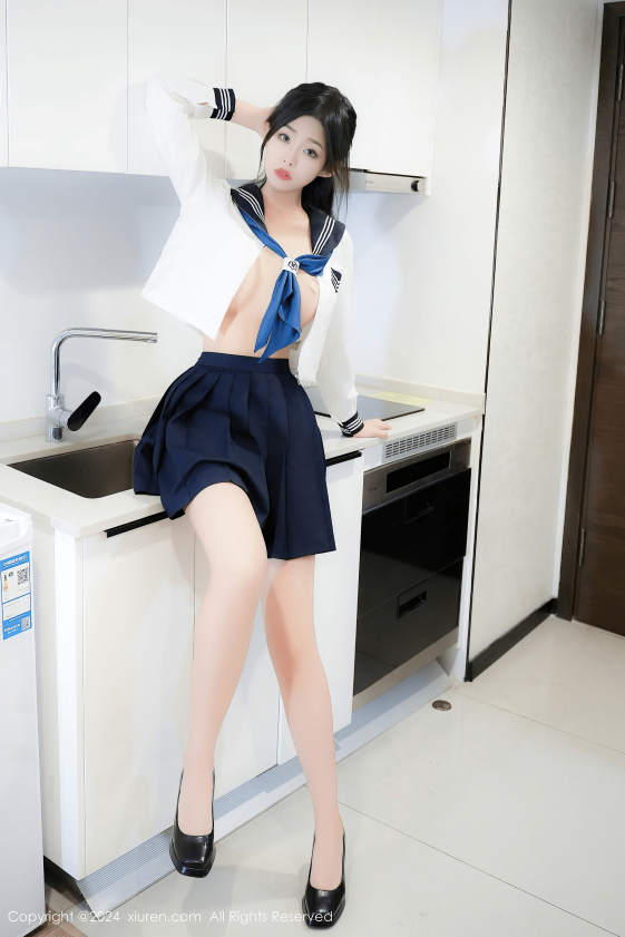 [秀人网] 2024.07.18 NO.8879 董林越 蓝白色校服[67P/569MB] 第1张