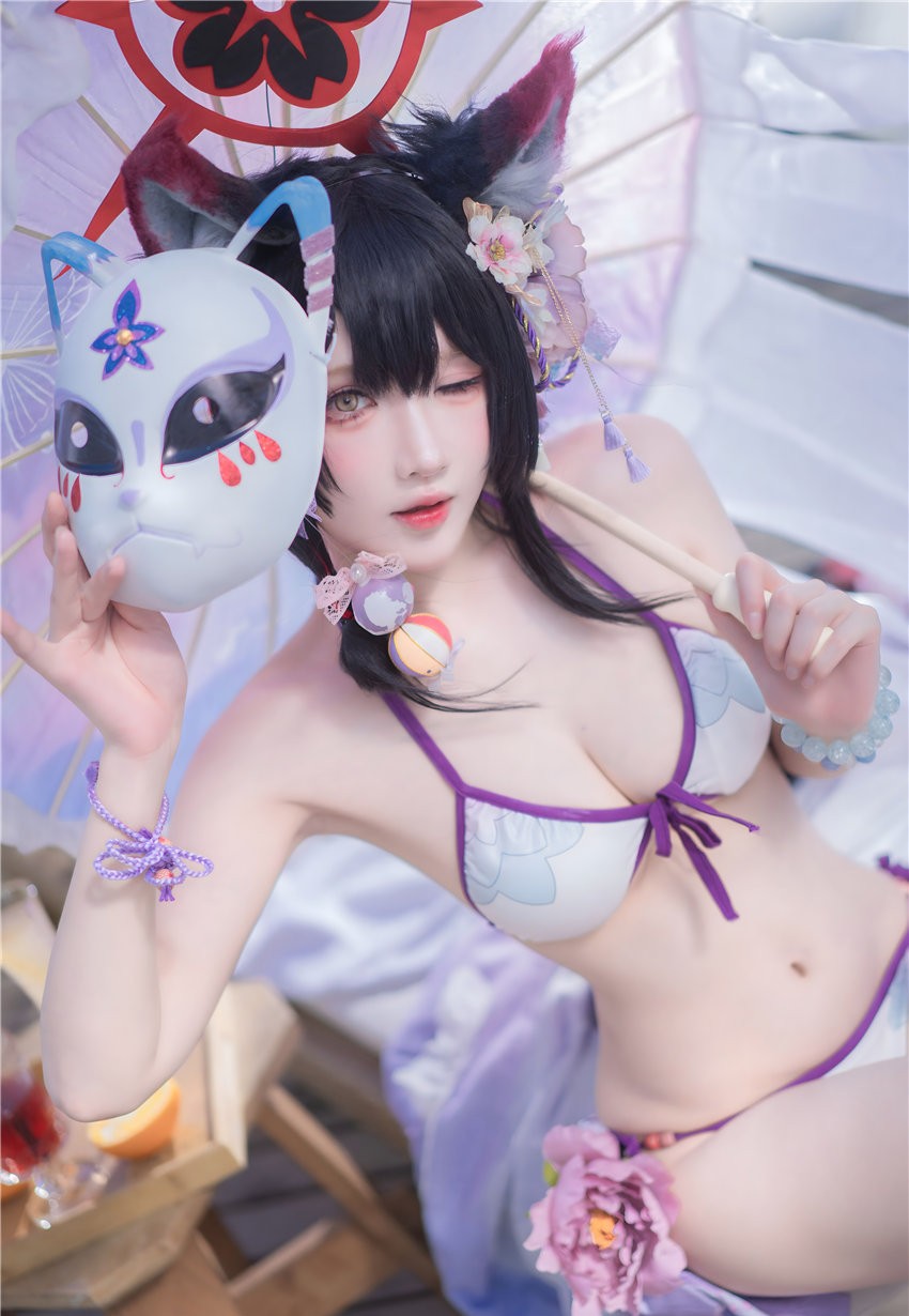 阿包也是兔娘 蔚蓝档案 狐坂若藻 水着[32P-187M] 第3张