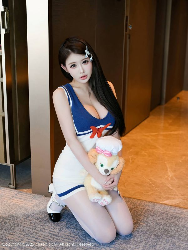 [秀人网] 2025.08.07 NO.10628 甜妮 蓝白连衣短裙[71P/948MB] 第1张