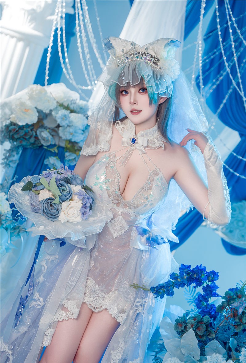 Natsuko夏夏子 碧蓝航线 柴郡婚纱[70P-625M] 第3张